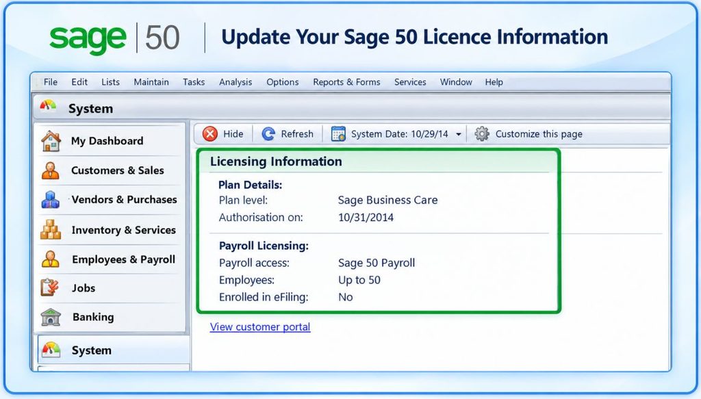 Update Your Sage 50 Licence Information